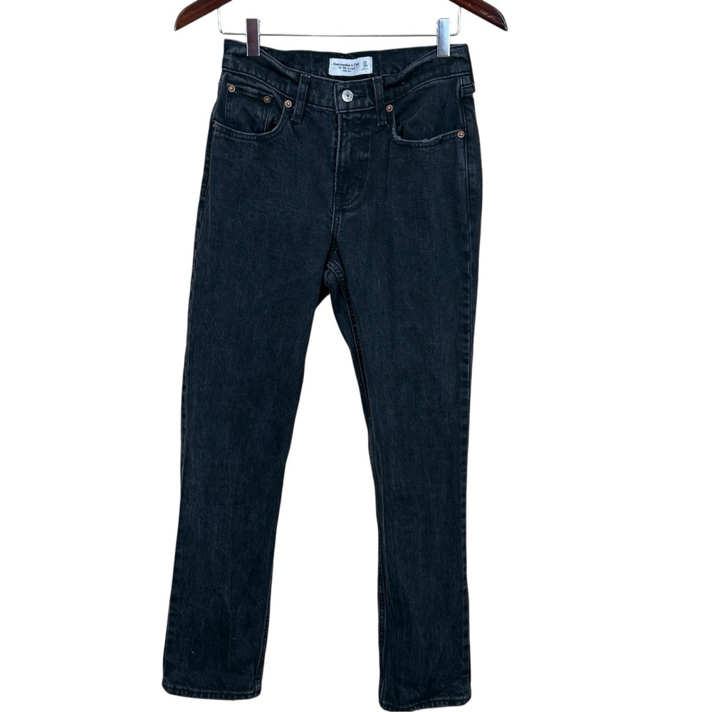 Abercrombie & Fitch Jeans Womens 24 00S Black 90s Straight Curve Love Mid Rise